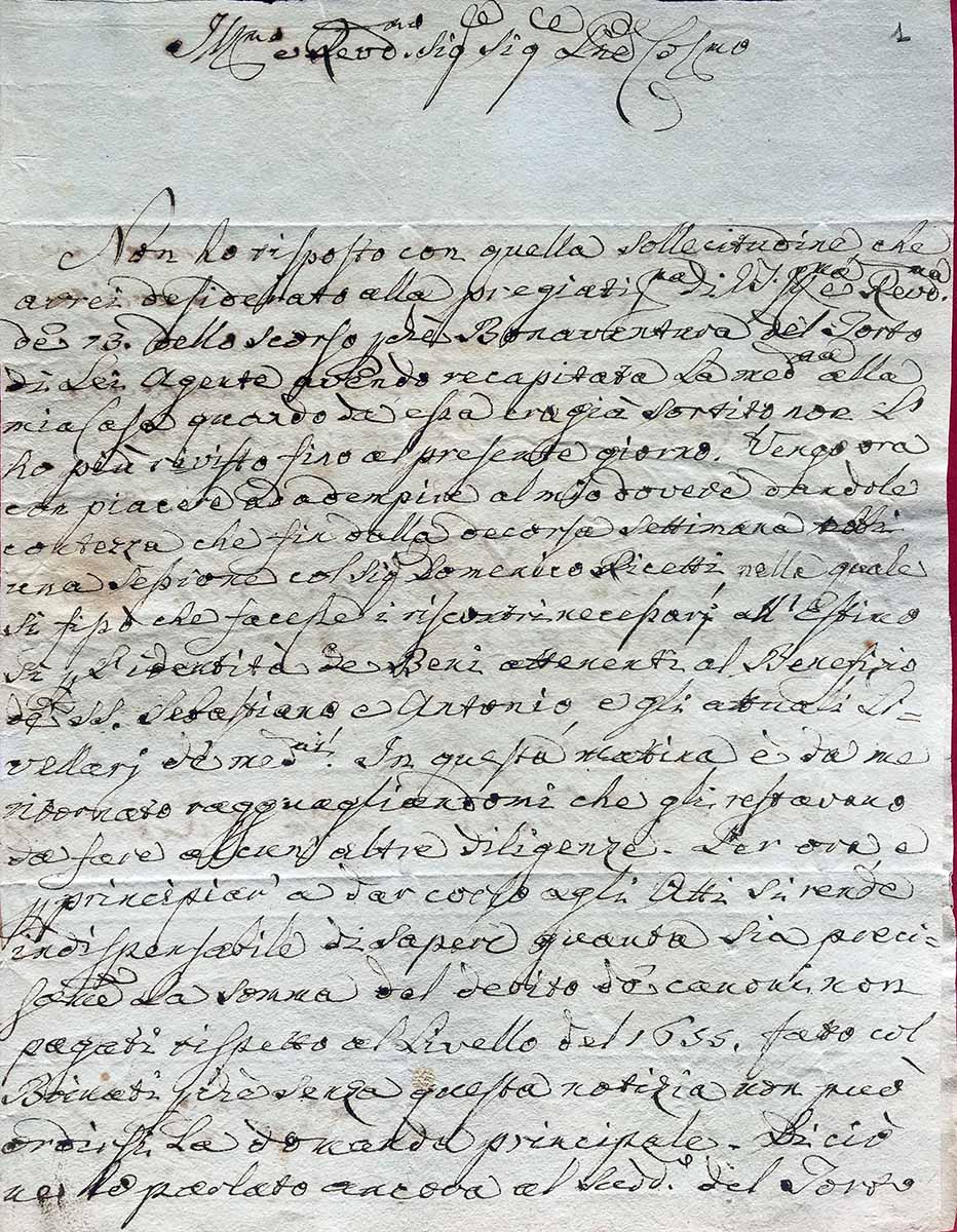 Lorenzo Fossi sua lettera